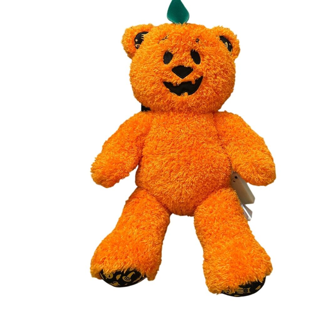 Build A Bear Pumpkin Glow Bear Halloween Jack O Lantern Plush Stuffed Animal